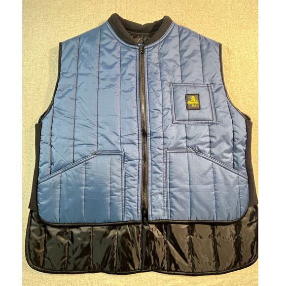 RefrigiWear Men’s 2XL Blue Cooler Wear Insulated Zip-Front Work Vest Workwear - Picture 1 of 7